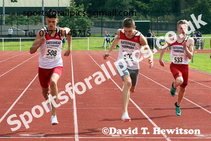 Mens and Boys 200 metres, 2021 North Eastern Track and Field Champs., Middesbrough. Photo: David T. Hewitson/Sports for All Pics